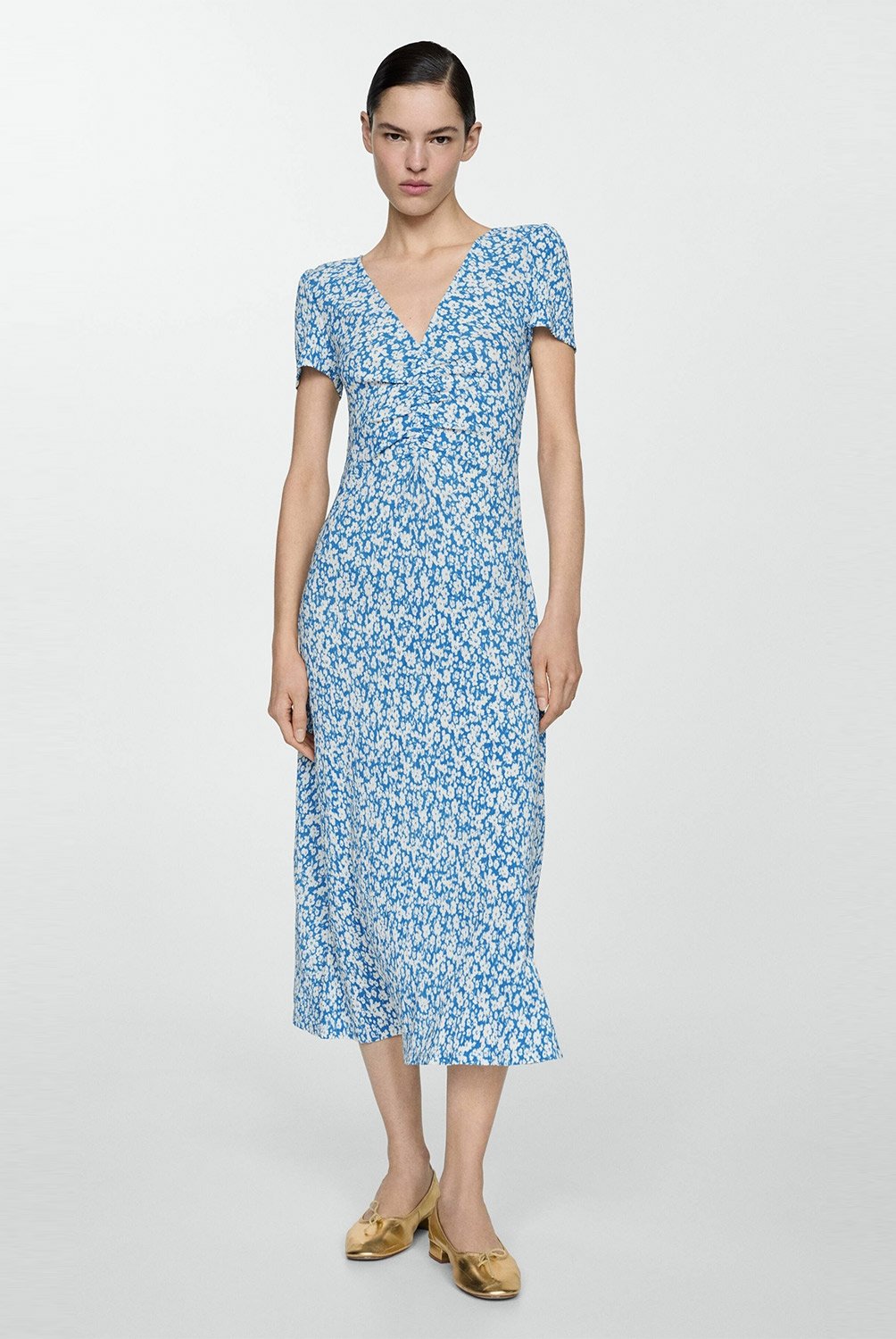 Mango Vestido Estampado Floral Mango Vestidos Estampados Florales Vestido  Midi Recto Estampado