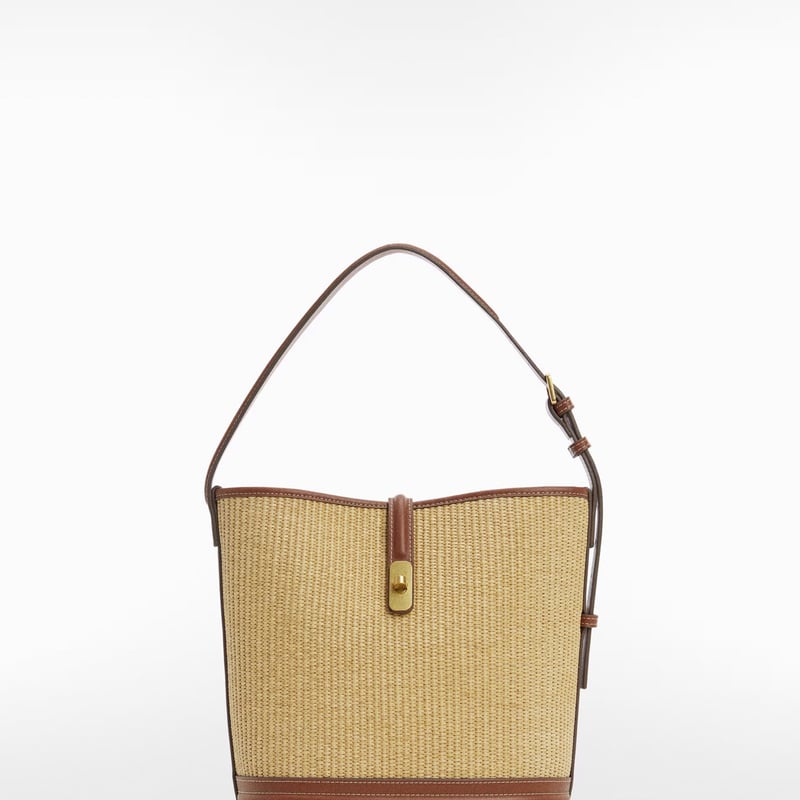 MANGO Bolso Bucket Efecto Rafia Mujer Mango falabella