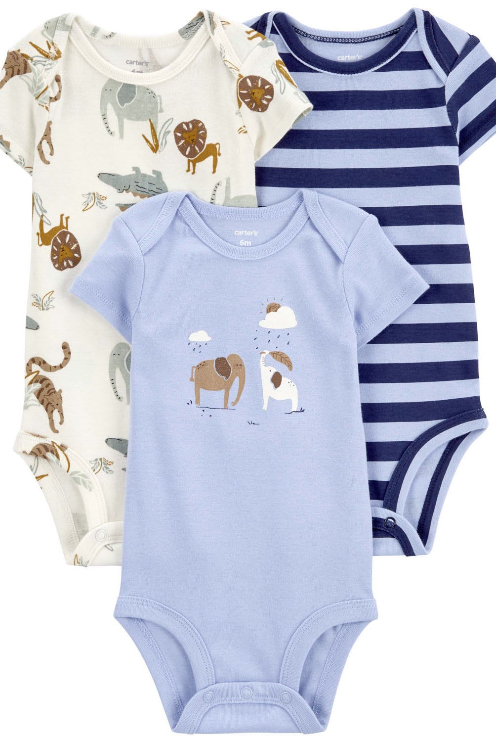 Pack de Bodys Algodon 3 unidades Bebe Nino Carter s