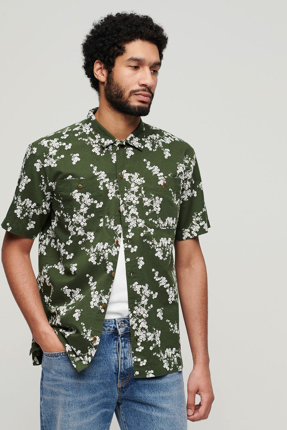 SUPERDRY - Camisa Superdry Hombre Estampada Manga Corta