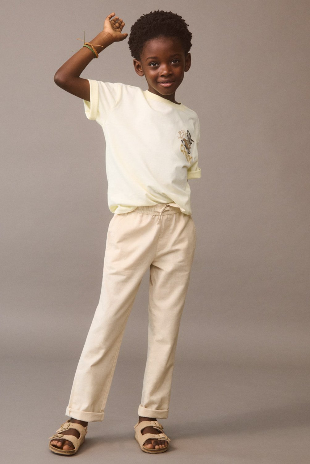 Pantalon Lino Cintura Elastica Nino Mango Kids
