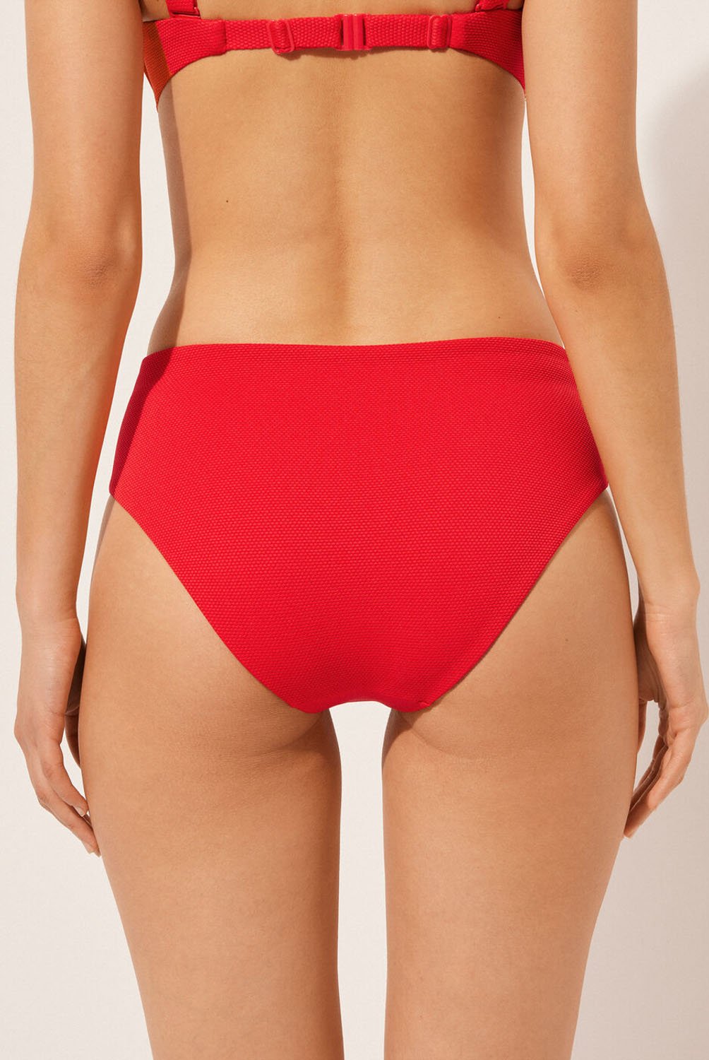 CALZEDONIA - Bottom de Bikini Cintura Alta Classic Piquet Mujer Calzedonia