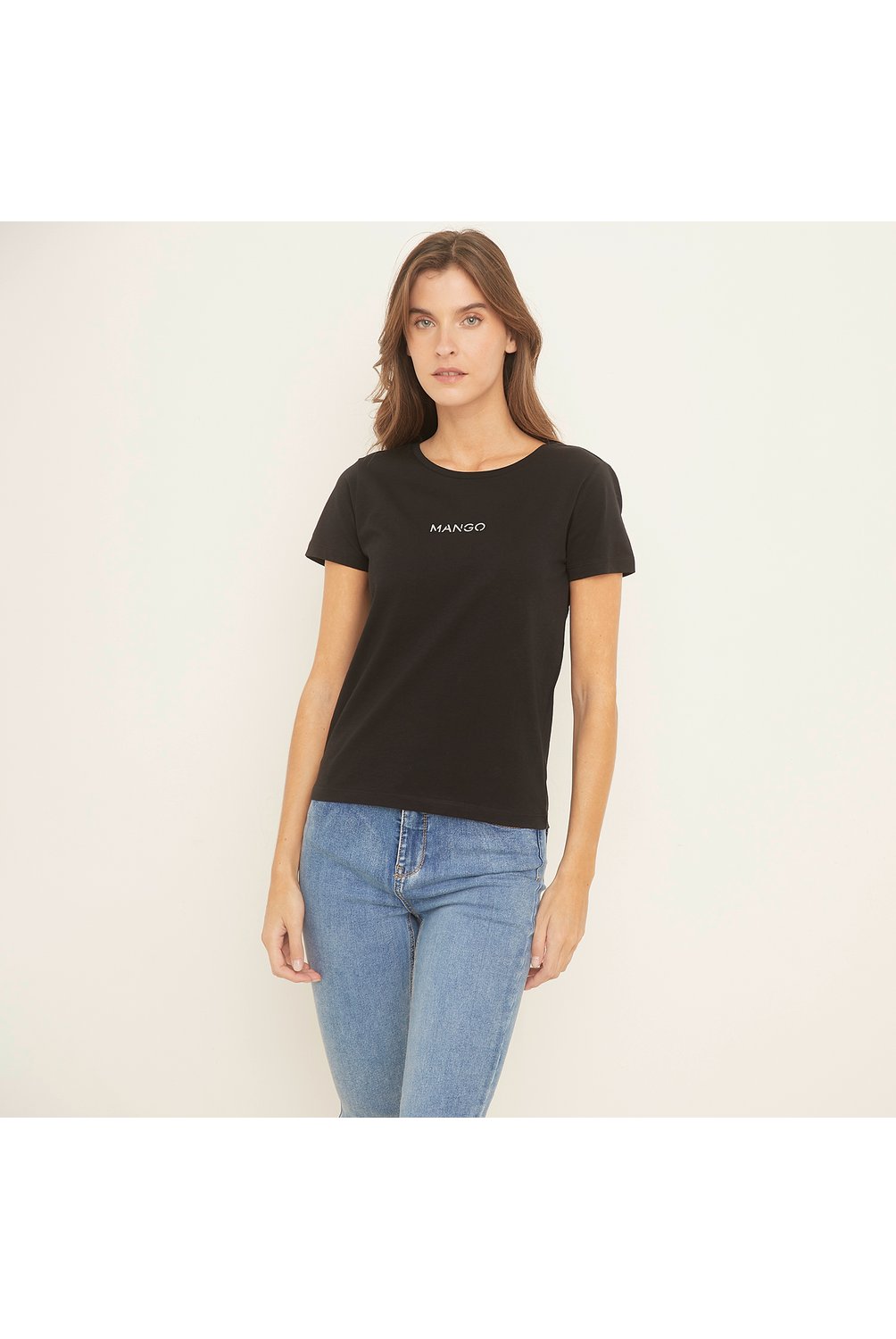 Polera Algodon Logo Mujer Mango