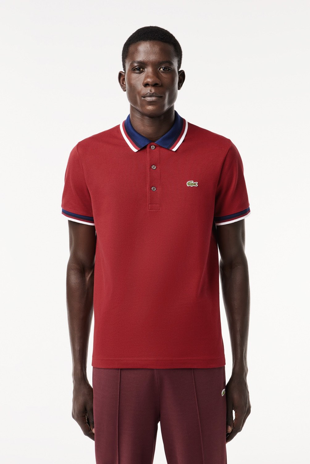 Polera Manga Corta Con Cuello Pique Algodon Hombre Lacoste