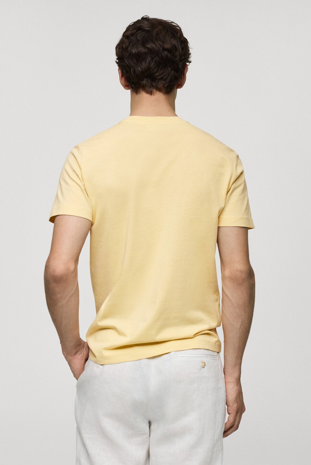 MANGO MAN - Polera Básica Algodón Stretch Hombre Mango Man