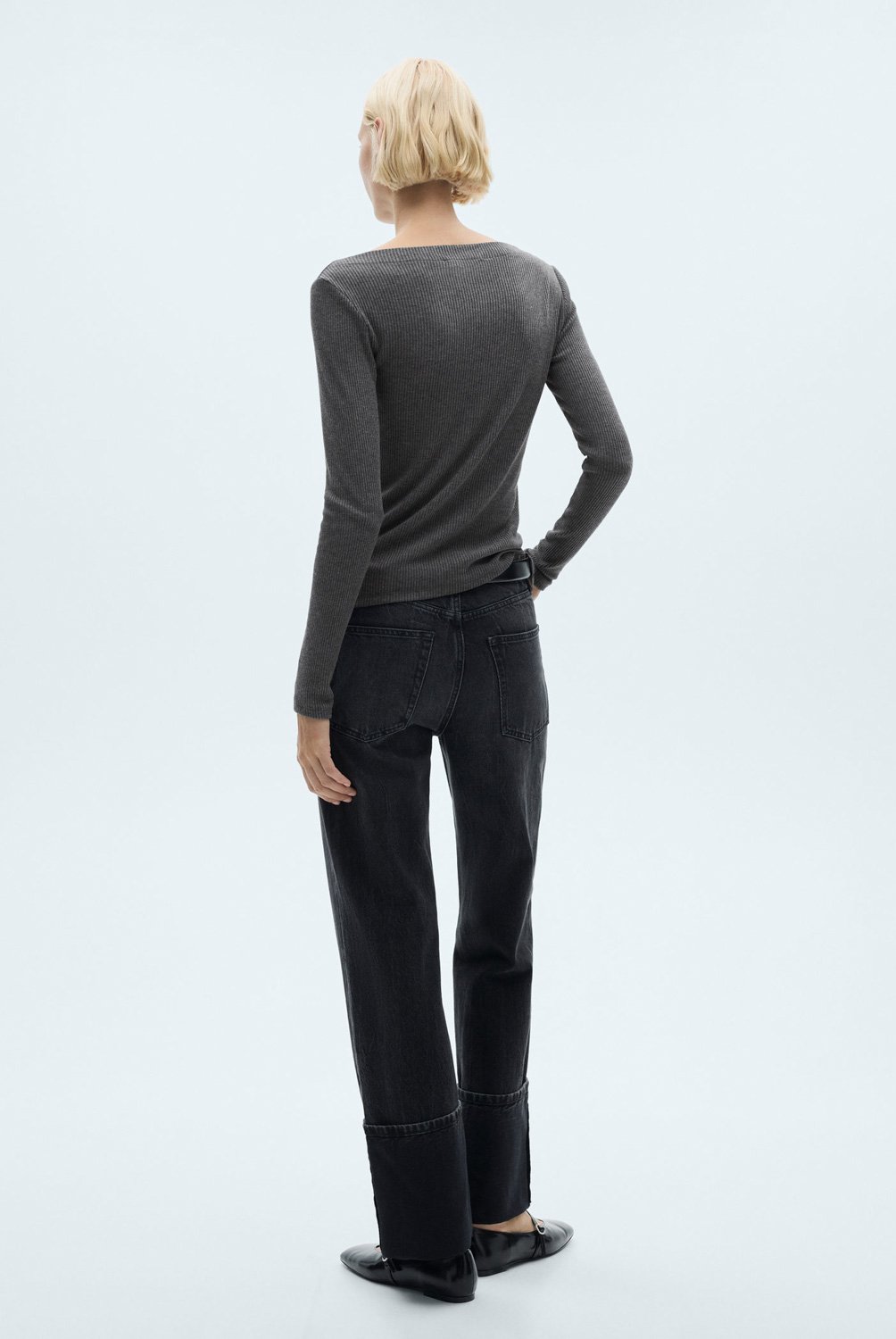 Jeans Para Mujer Con Estampado De Calavera Y Costuras En Contraste (color Negro, Talla: L