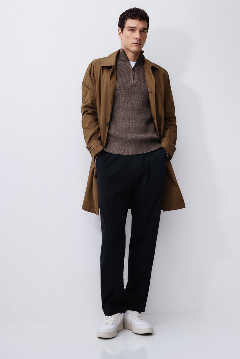 Trench Mujer Gabardina ZARA Impermeable Para Mujer Marrón, 100