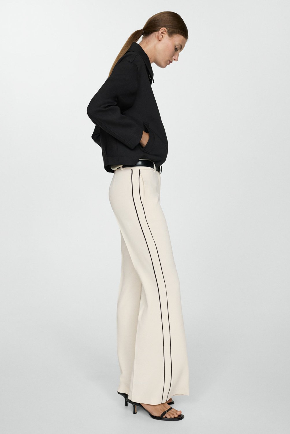 MANGO Pantalón Raya Wideleg Mujer Mango | falabella.com