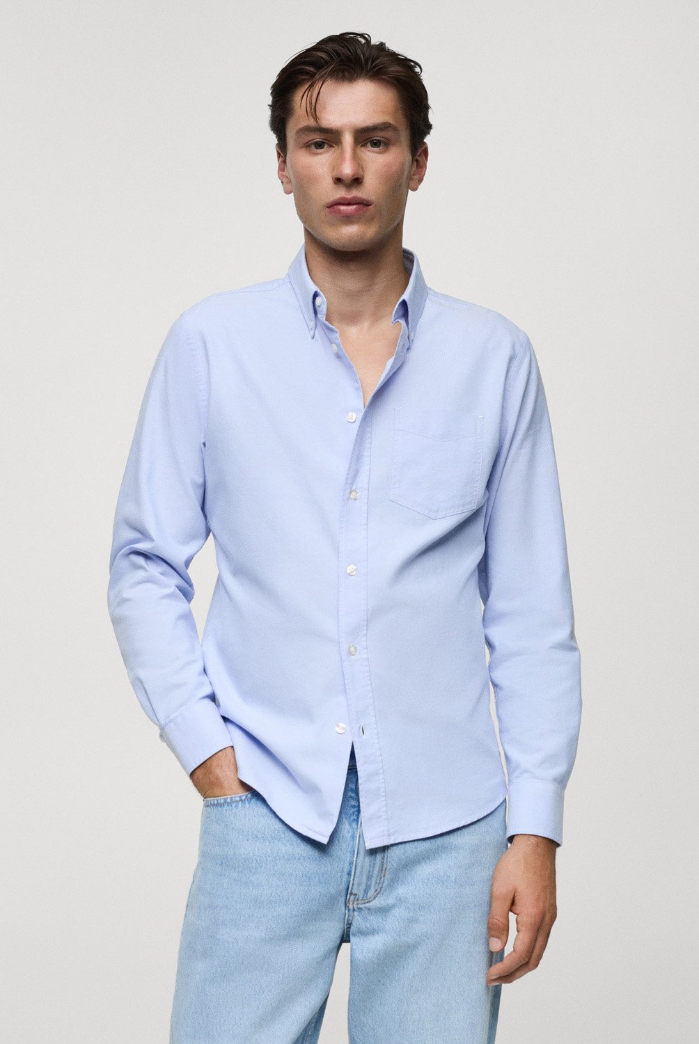 Camisa Regular Fit Oxford Algodon Hombre Mango Man