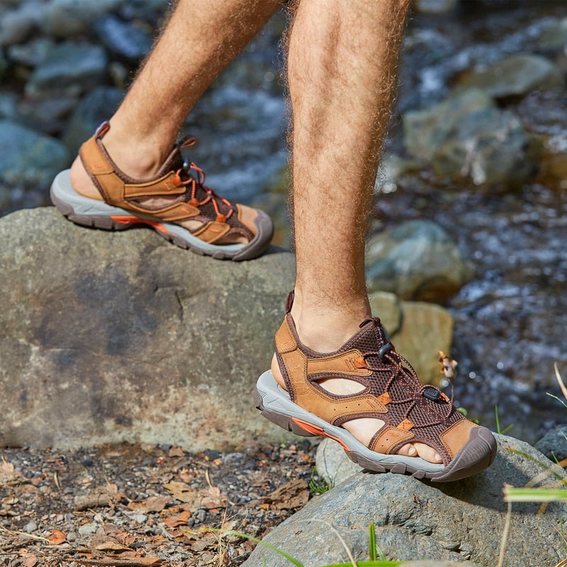 Sandalia Hombre Cuero Cafe Panama Jack