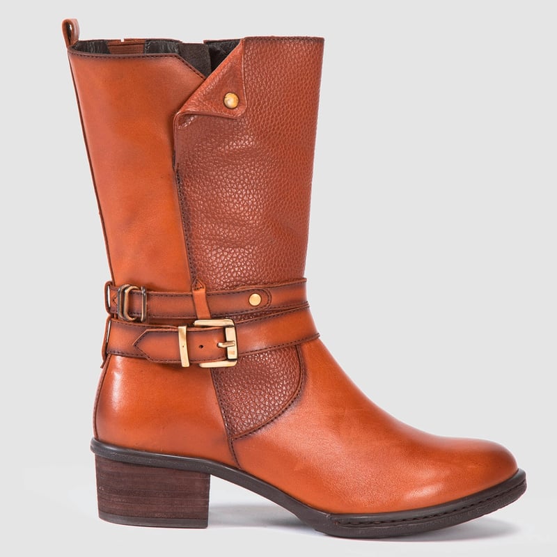 GACEL Gacel Bota mujer cuero cafe falabella