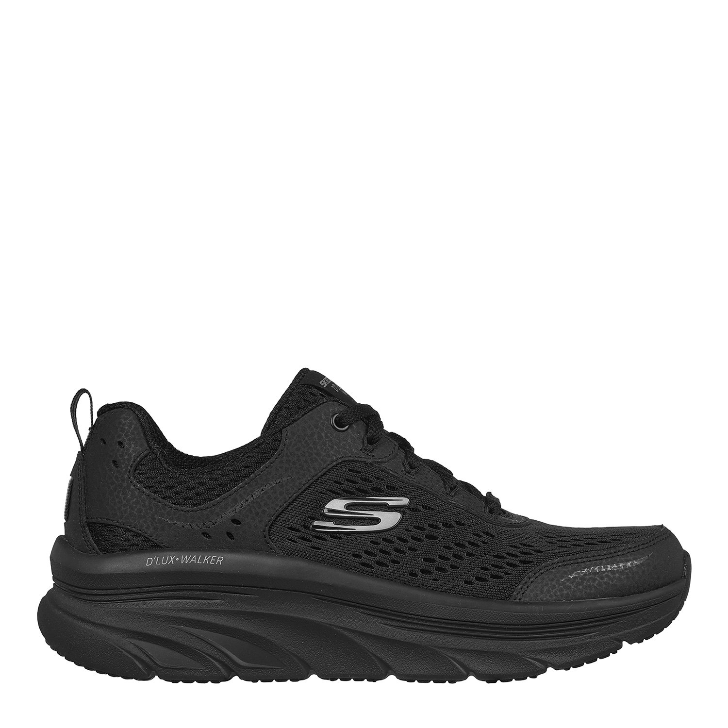 SKECHERS D Lux Walker Zapatilla Urbana Mujer Cuero Negro Skechers falabella