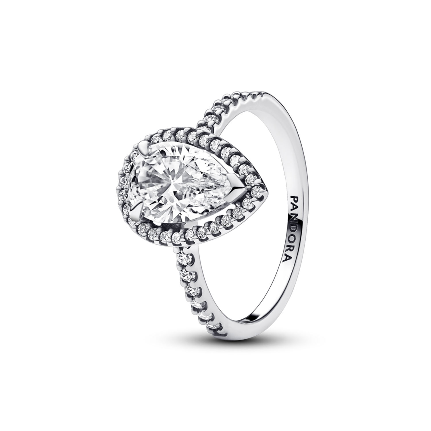 PANDORA Anillo Halo De Pera Brillante Mujer Pandora falabella