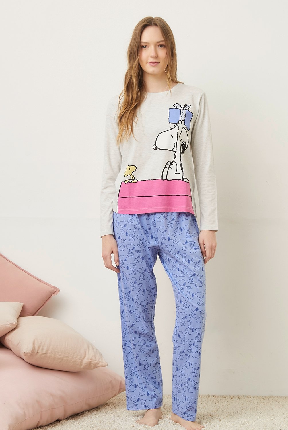 SNOOPY Pijama Manga Larga Mujer Snoopy | falabella.com