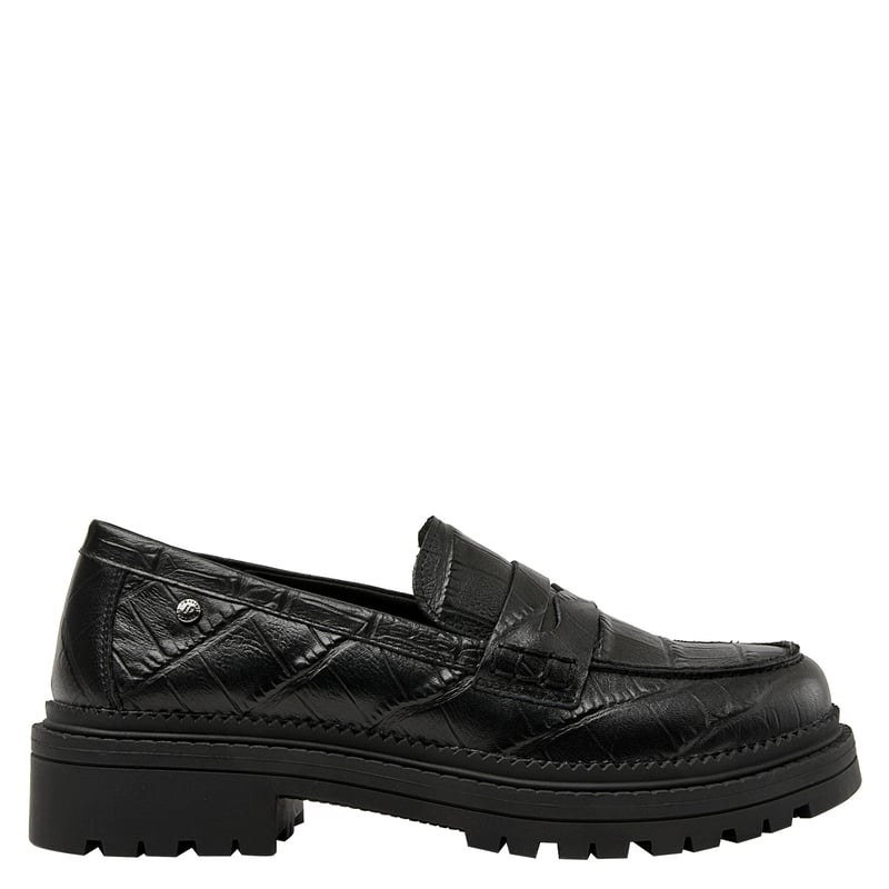 POLLINI - Zapato Casual Mujer Cuero Negro Pollini