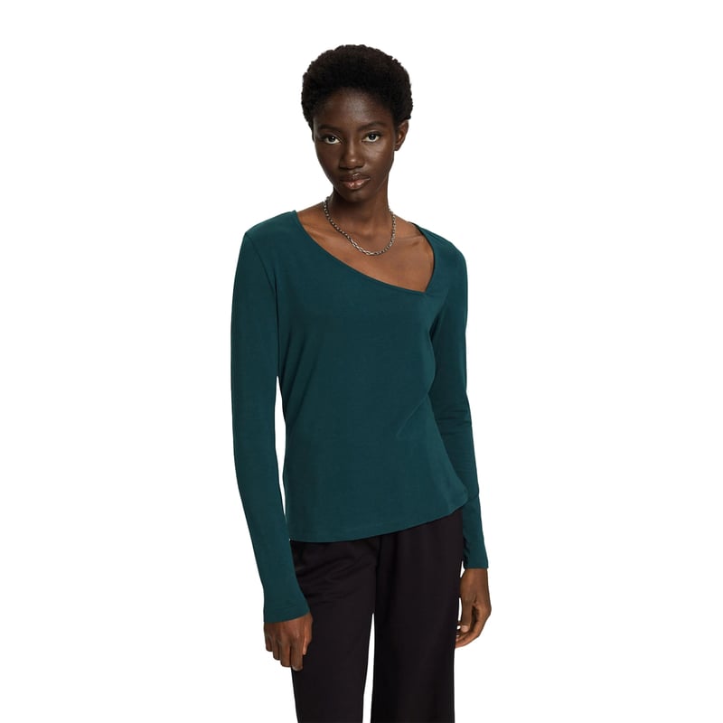 Polera manga larga algodon mujer shop