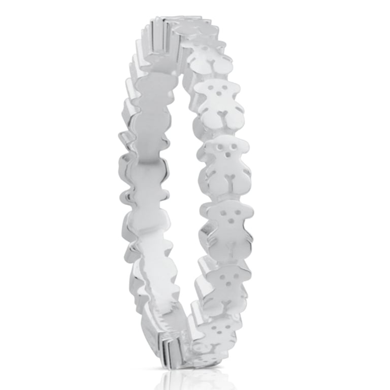 TOUS Anillo Icon Mesh De Acero Y Plata Vermeil Rosa Con Perla Mujer Tous falabella