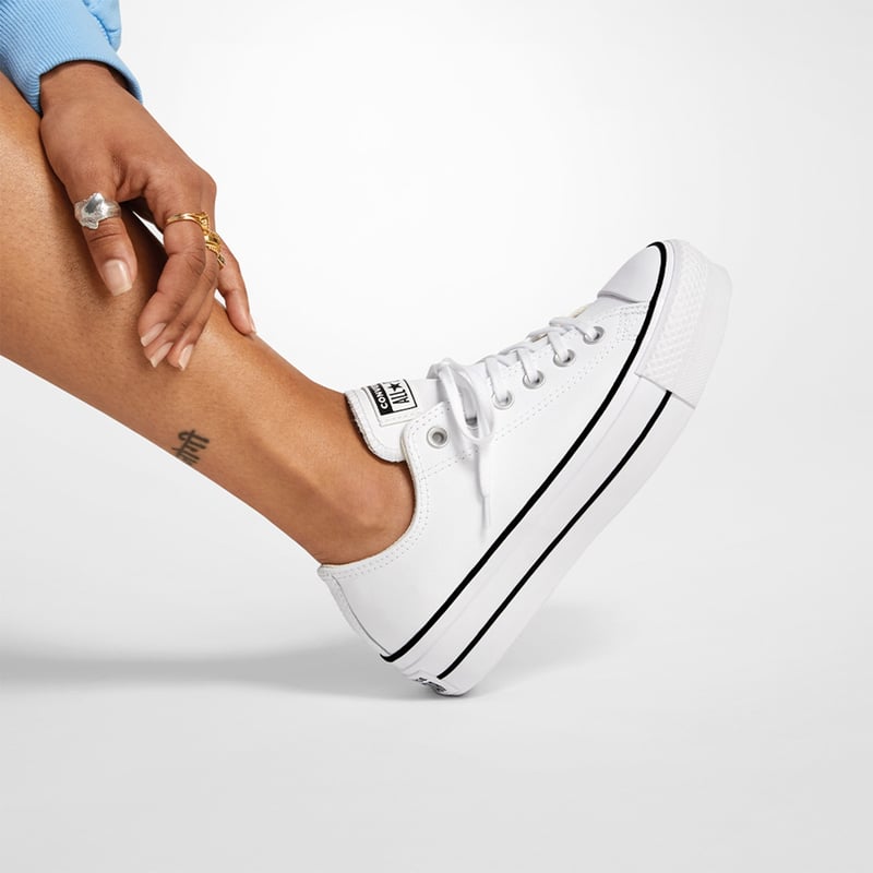 CONVERSE Chuck Taylor All Star Zapatilla Urbana Plataforma Mujer Cuero Blanco Converse falabella