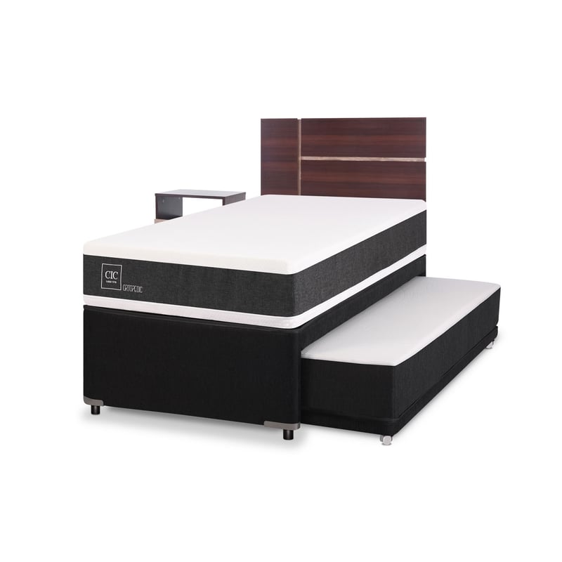 CIC - Cic Cama Nido Ortopedic Black 1.5 Plazas + Mueble Enio