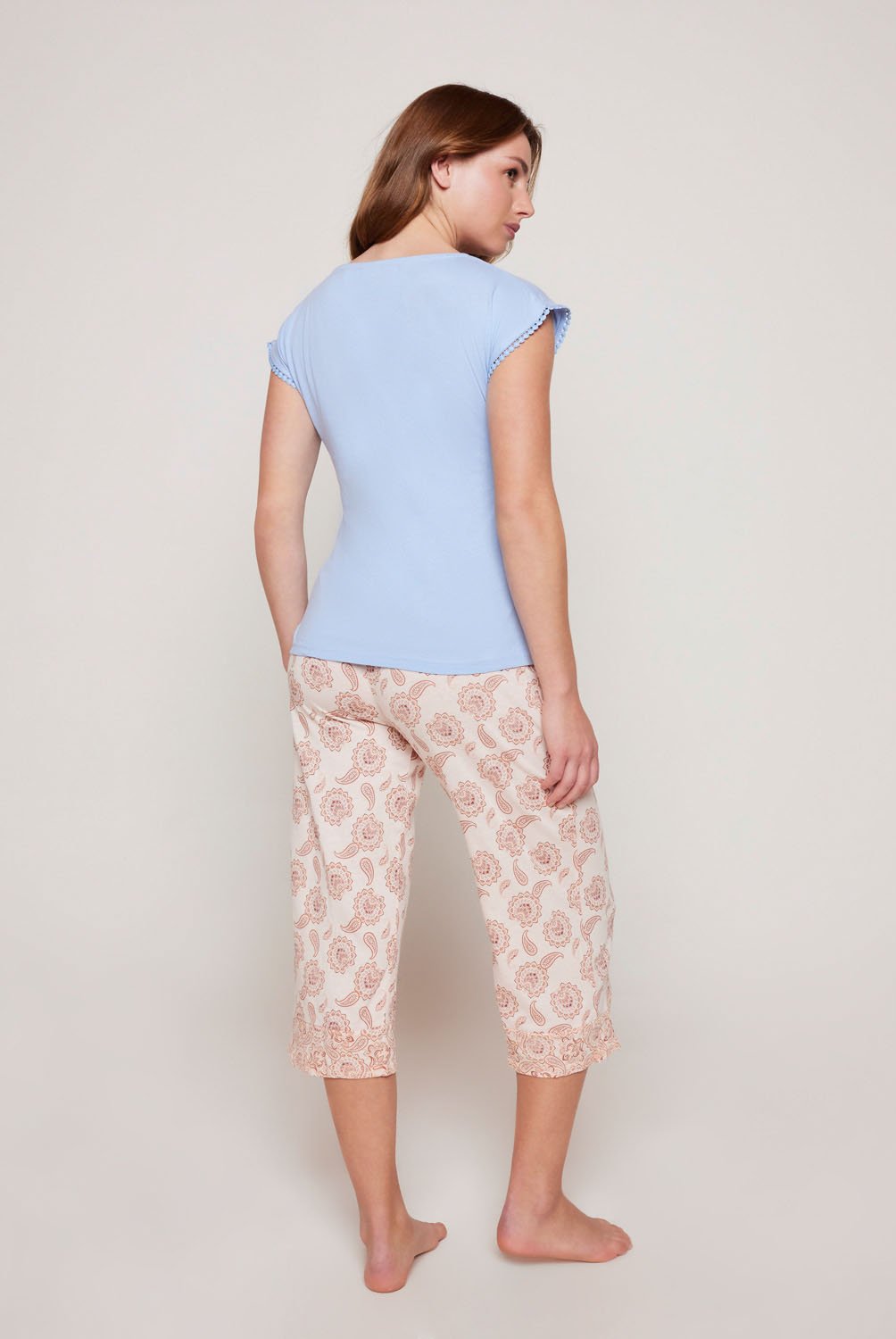 Triumph Pyjama Checks 10216554 Dunkelblau Relaxed Fit