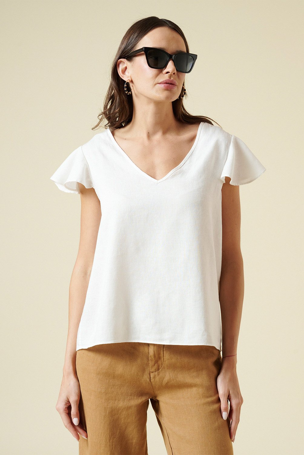 Blusa Manga Corta Algodon Mujer Saville Row