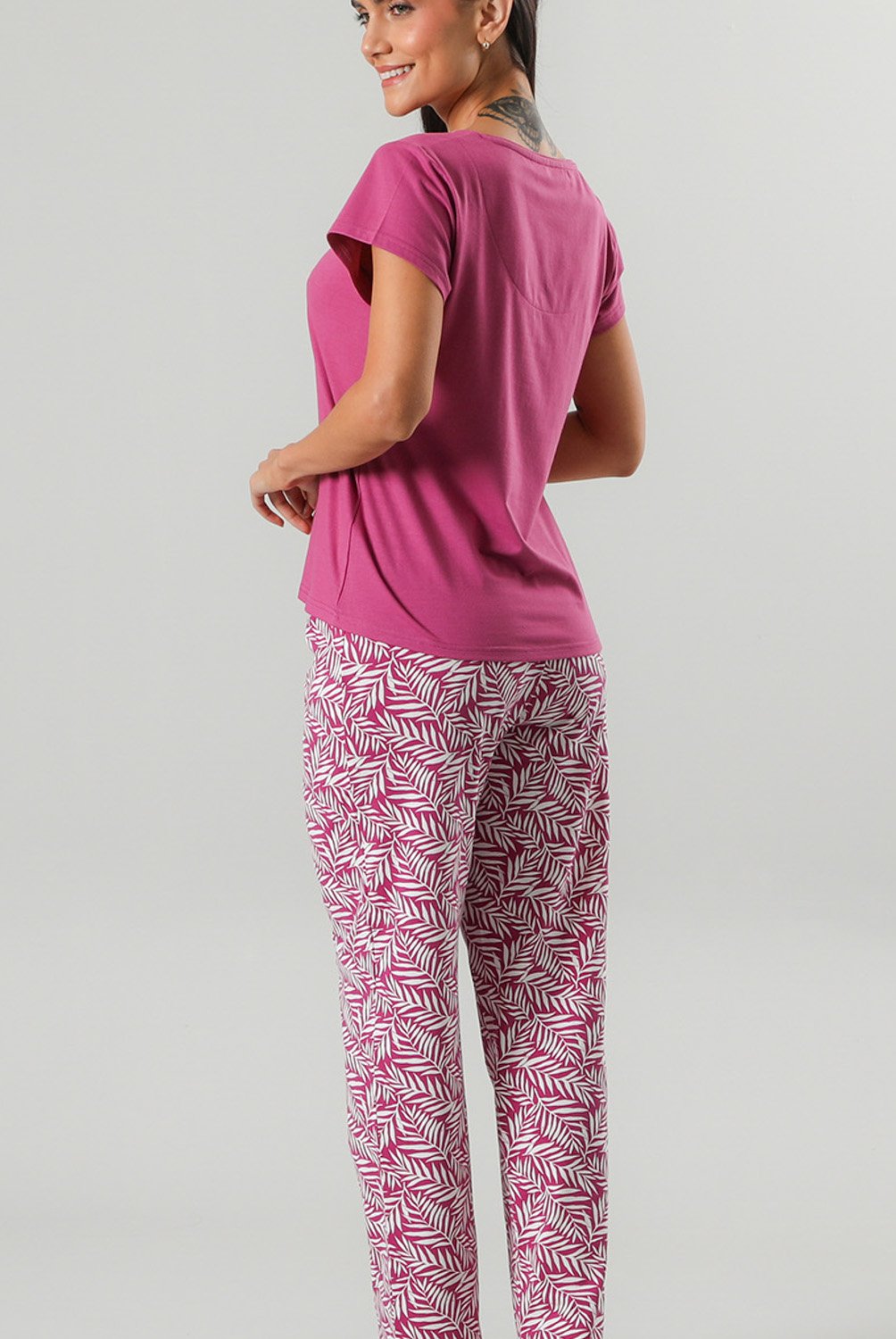 FLORES - Set Top + Pantalon Mujer Flores