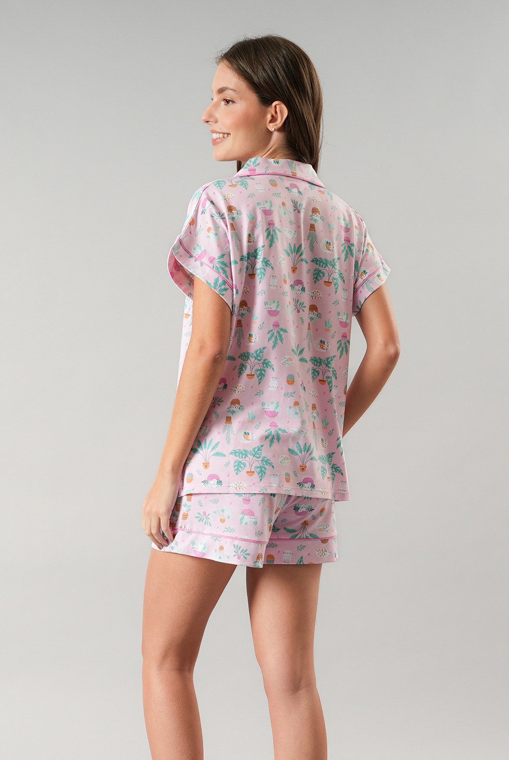 FLORES - Set Top Camisero + Short Mujer Flores