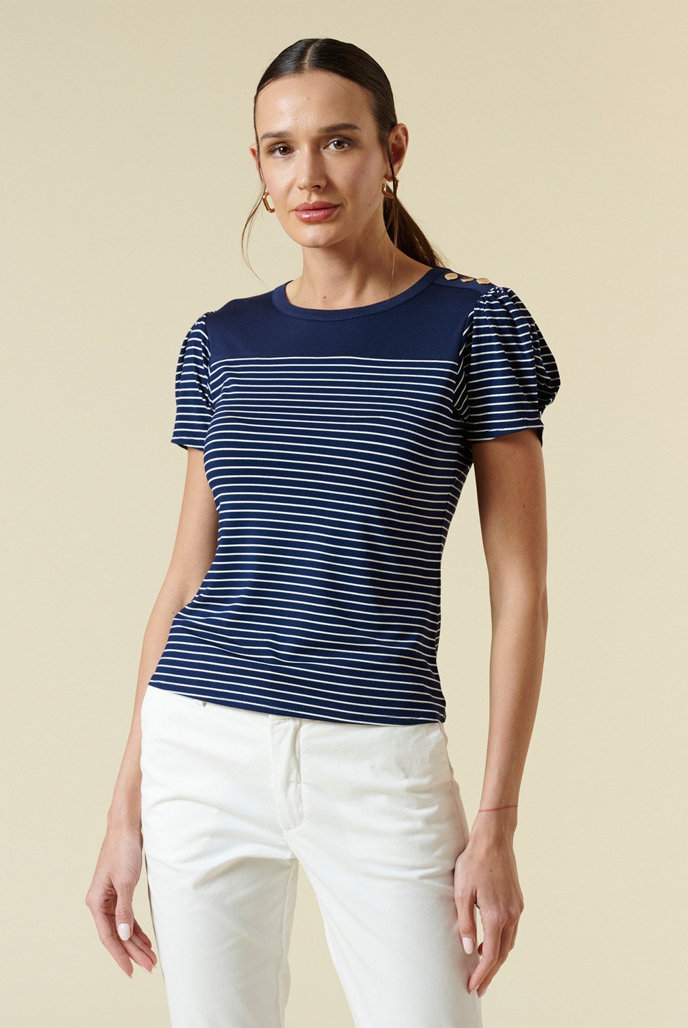 Polera Manga Corta Algodon Mujer Saville Row