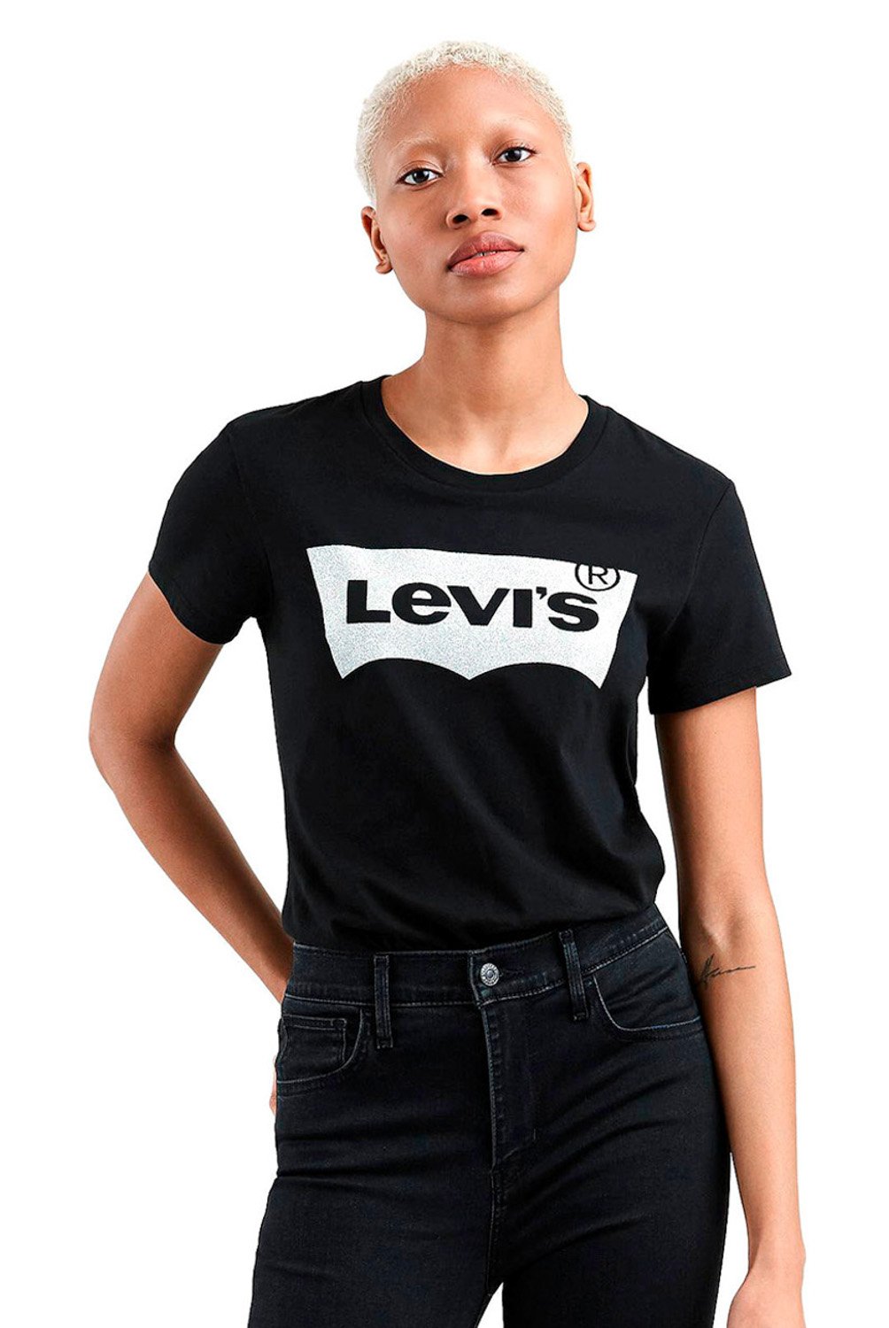 Polera levis negra sale