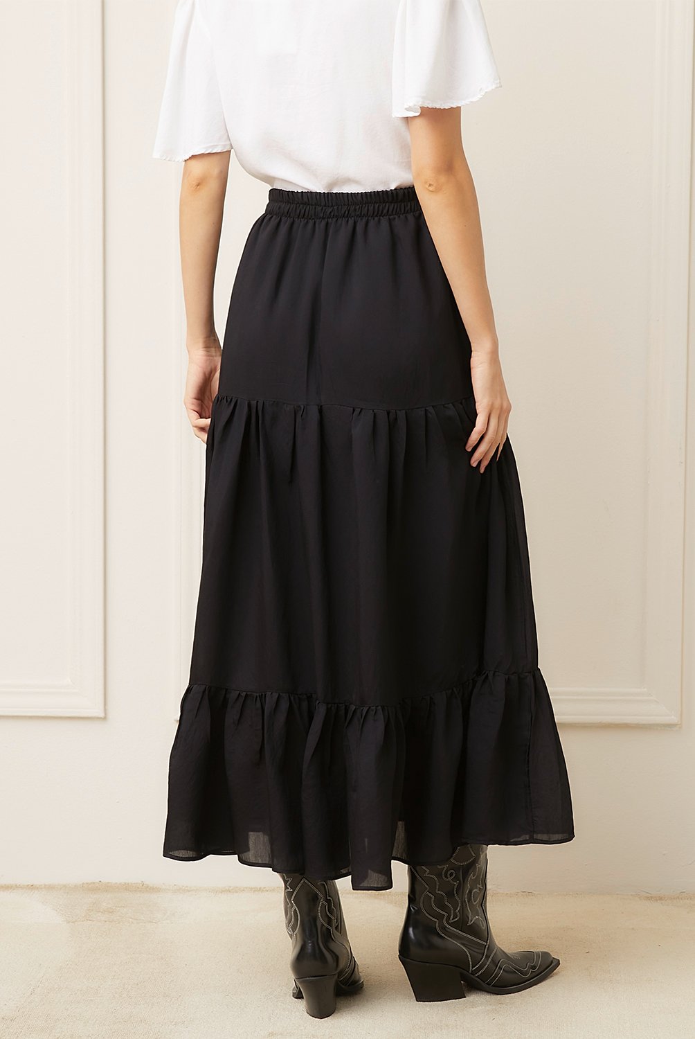 Falda Midi Mujer Elástica Básica Falda Larga Mujer Bohemia Playa