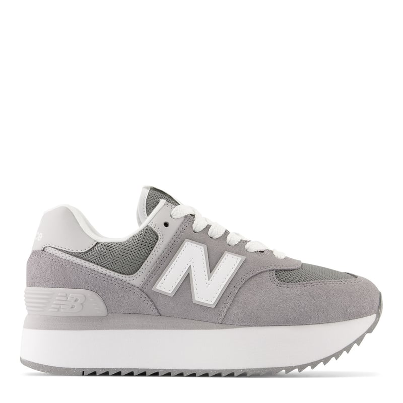 NEW BALANCE - 574+ Zapatilla Urbana Mujer Cuero Gris New Balance