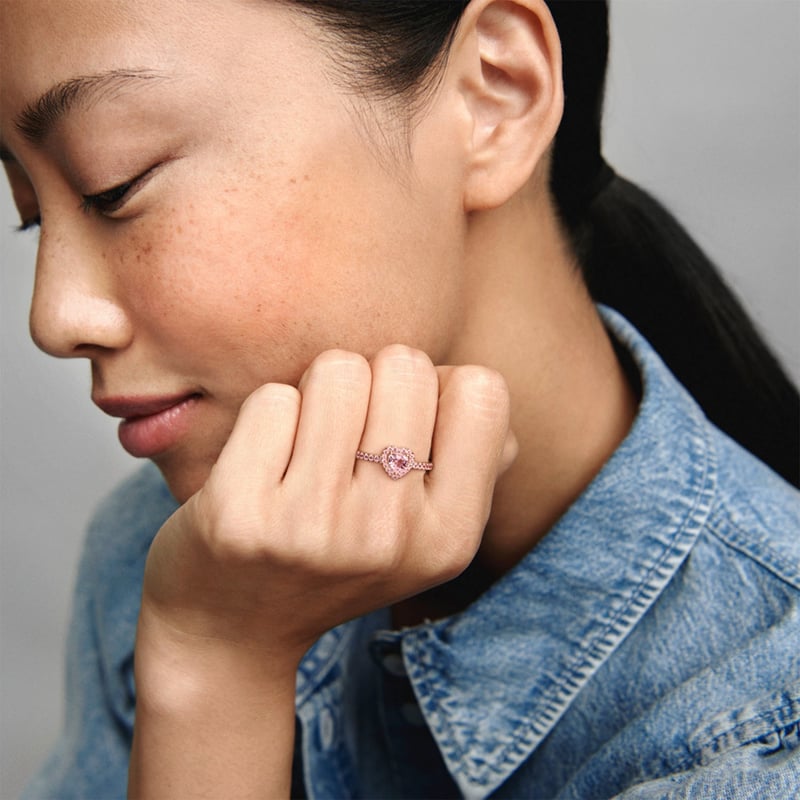Pandora anillo corazon rosa sale