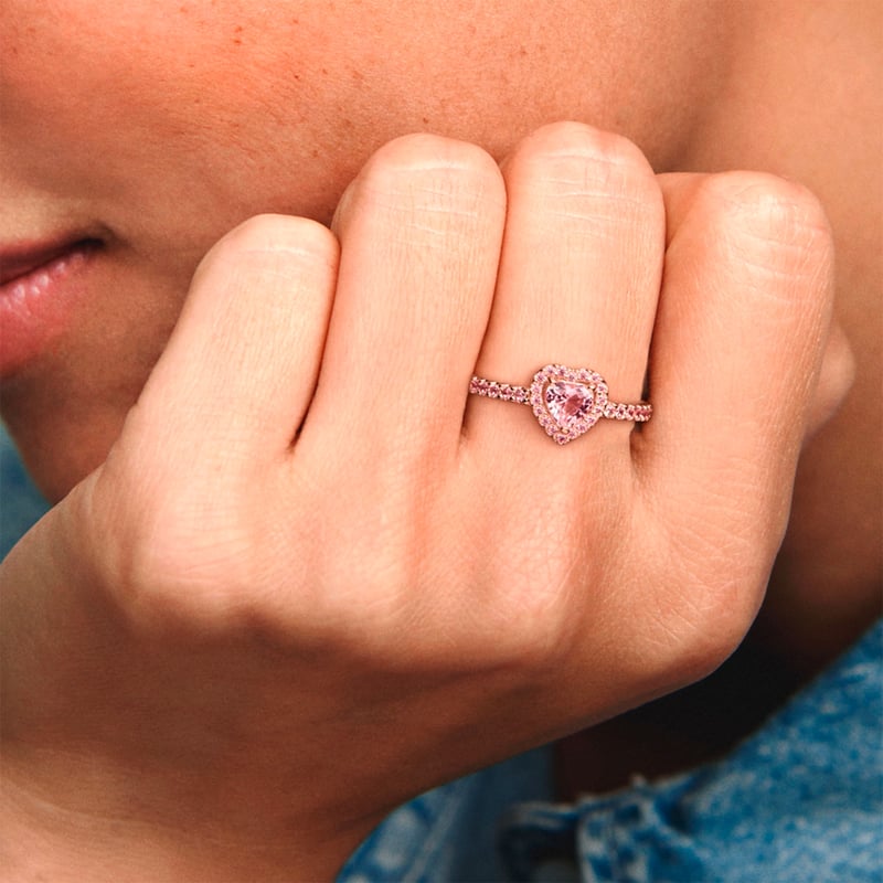 Anillo pandora corazones rosa hotsell