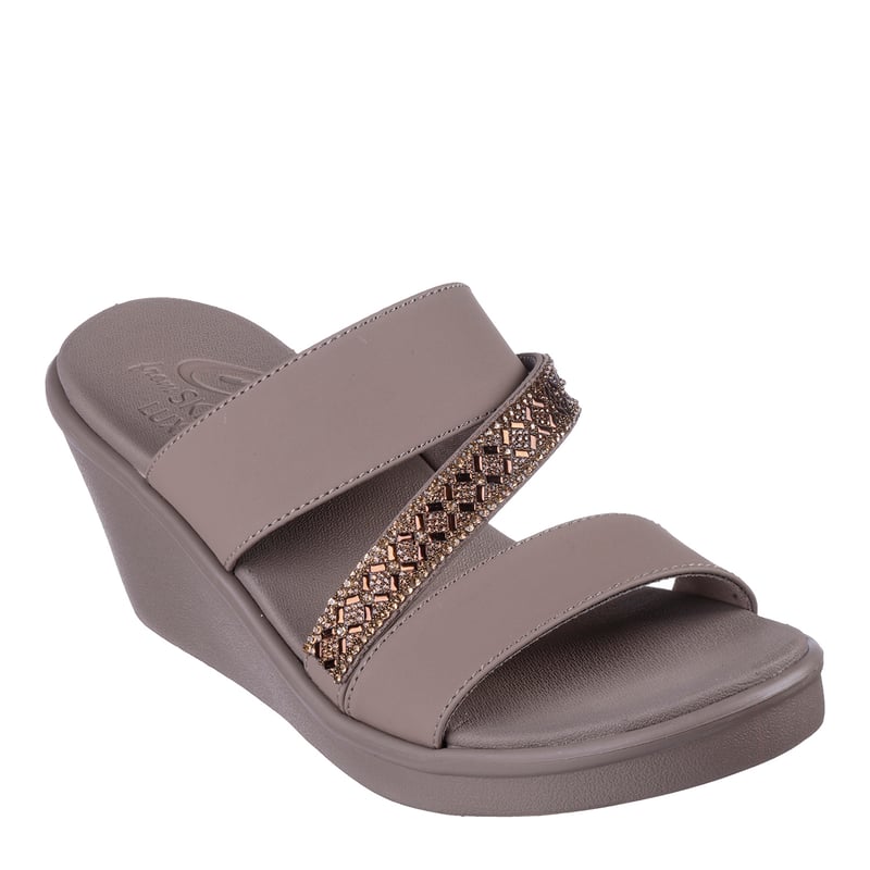 SKECHERS Sandalia Skechers Mujer Plataforma Gris con Pedrer?�a | falabella.com