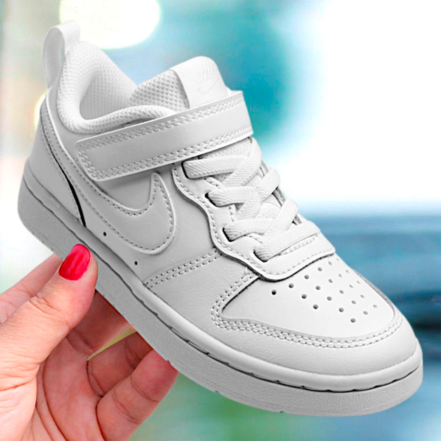 NIKE Court Borough Low 2 Zapatilla Urbana Nino Blanco 26.5 a 34 Nike falabella