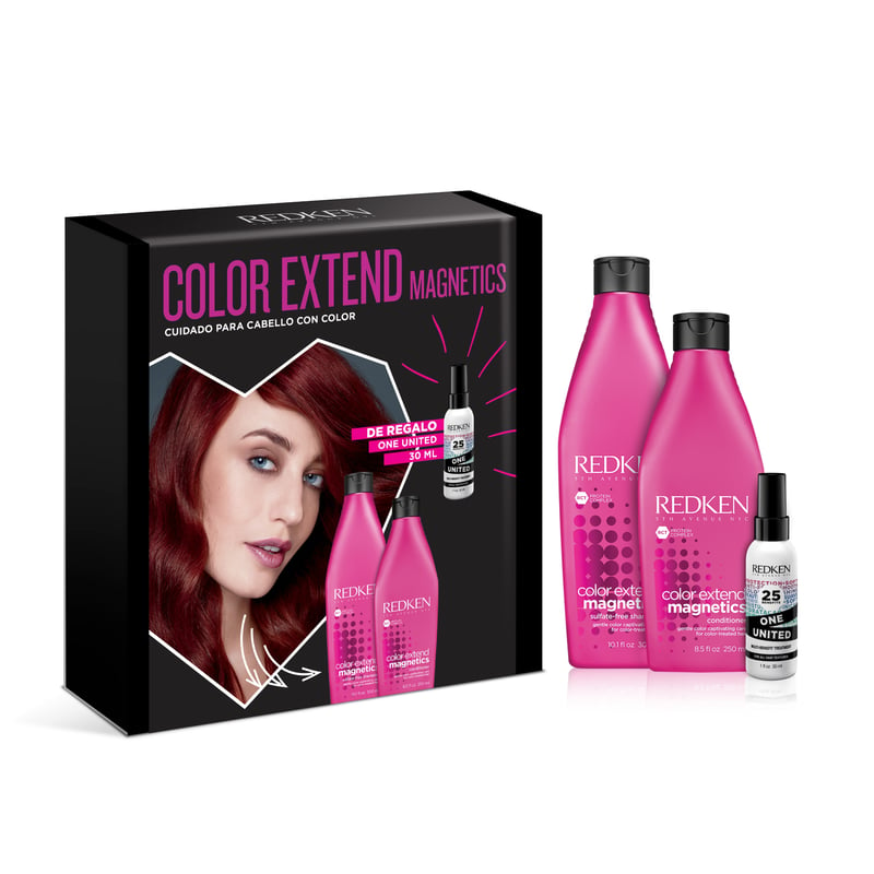 REDKEN - Set Color Extend Magnetics Shampoo 300 ml y Acondicionador 250 ml + Regalo One United 30 ml