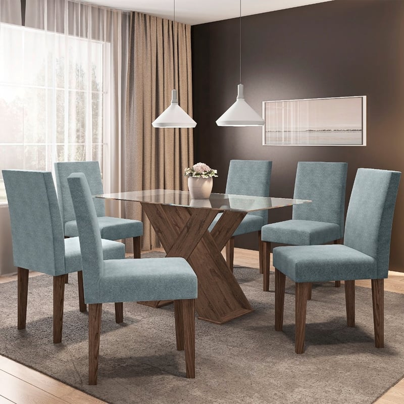 JDO & DESIGN Juego De Comedor Isidora 6 Sillas Celeste Jdo & Design ...