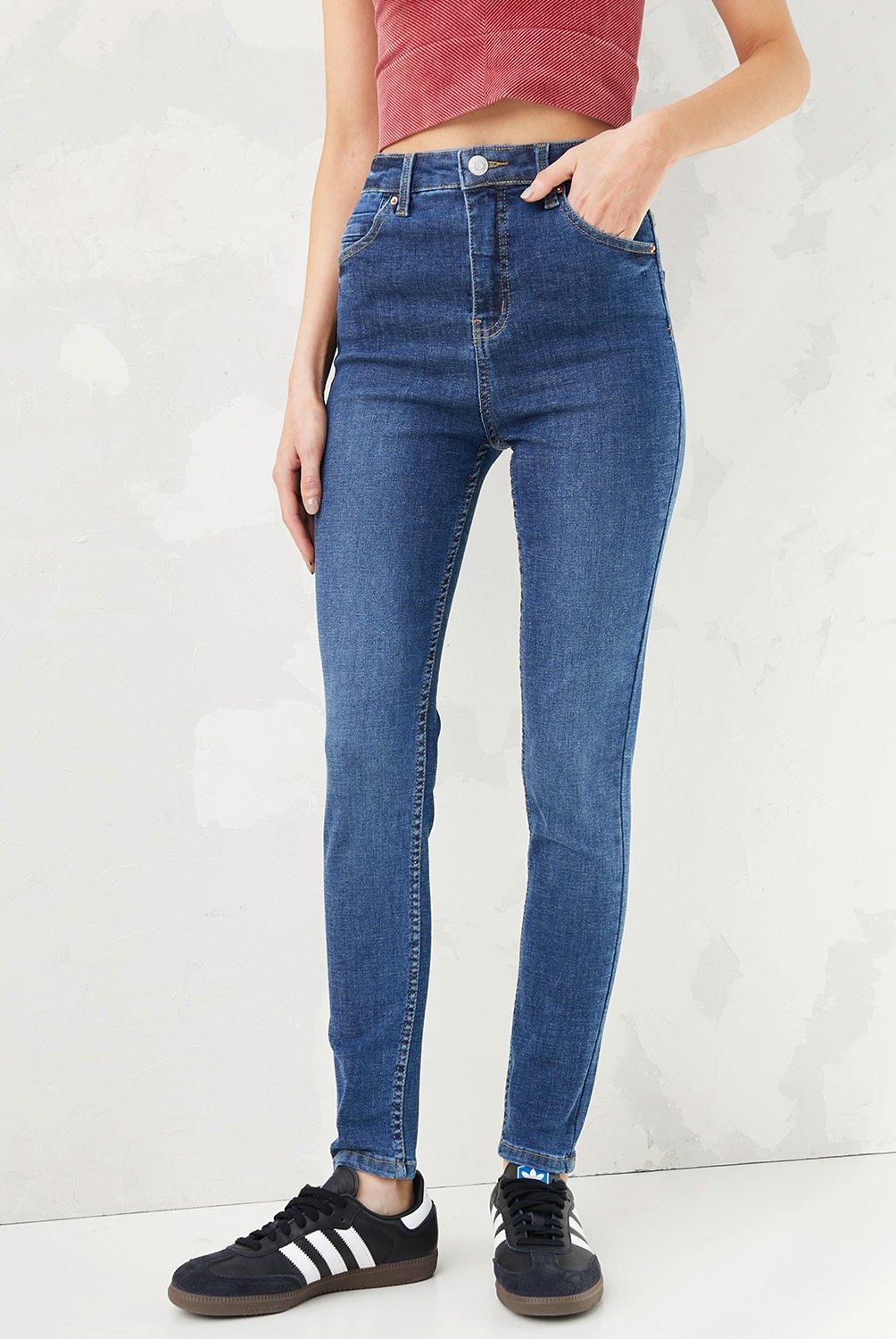 AMERICANINO - Jeans Básico Tiro Súper Alto Mujer Americanino