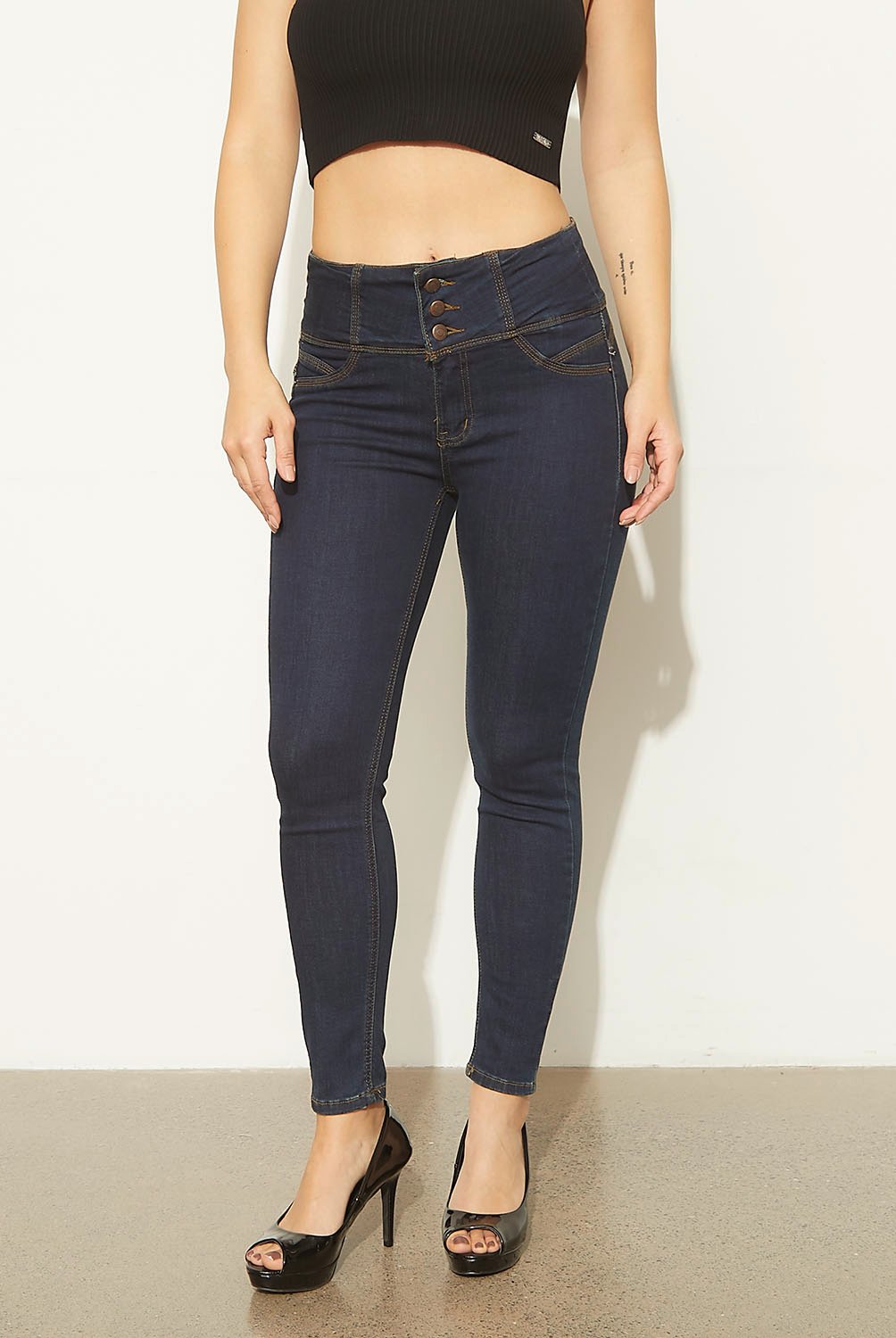 MOSSIMO - Jeans Skinny Push Up Tiro Alto Mujer Mossimo