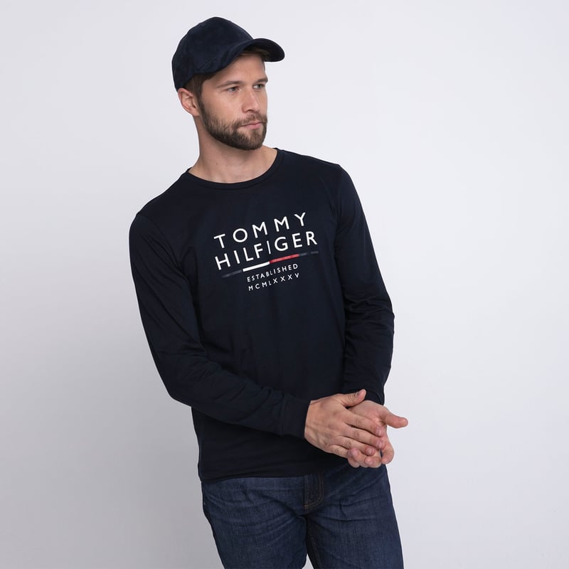 TOMMY HILFIGER Tommy Hilfiger Polera Manga Larga con Cuello Hombre falabella