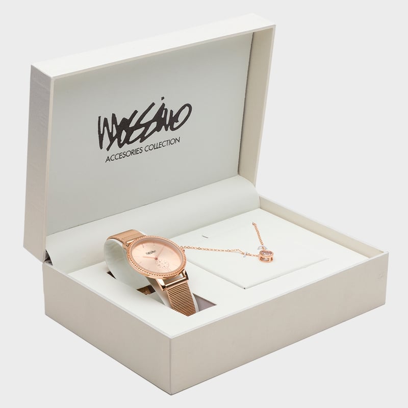 Mossimo Mossimo Set Reloj Analogo Mujer Collar falabella