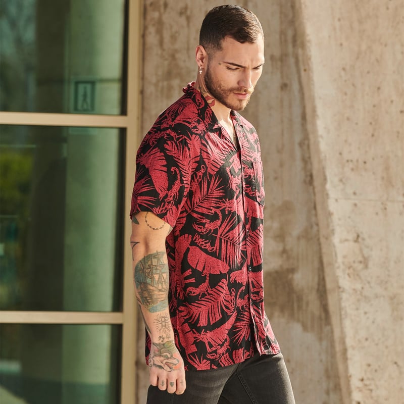 MOSSIMO Mossimo Camisa Casual Manga Corta Viscosa Hombre falabella