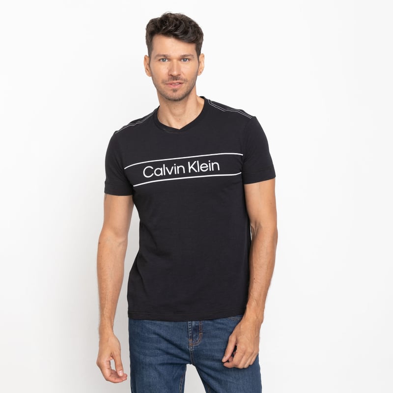 CALVIN KLEIN Calvin Klein Polera Manga Corta 100 Algodon Slim Fit Hombre falabella