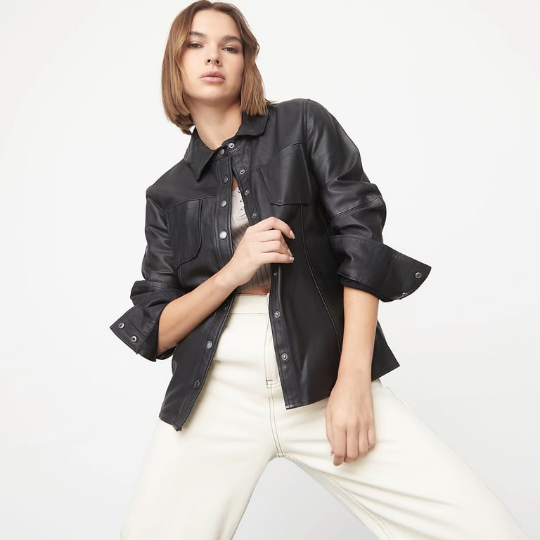 AMERICANINO Blusa Manga Larga Cuero Mujer Americanino falabella