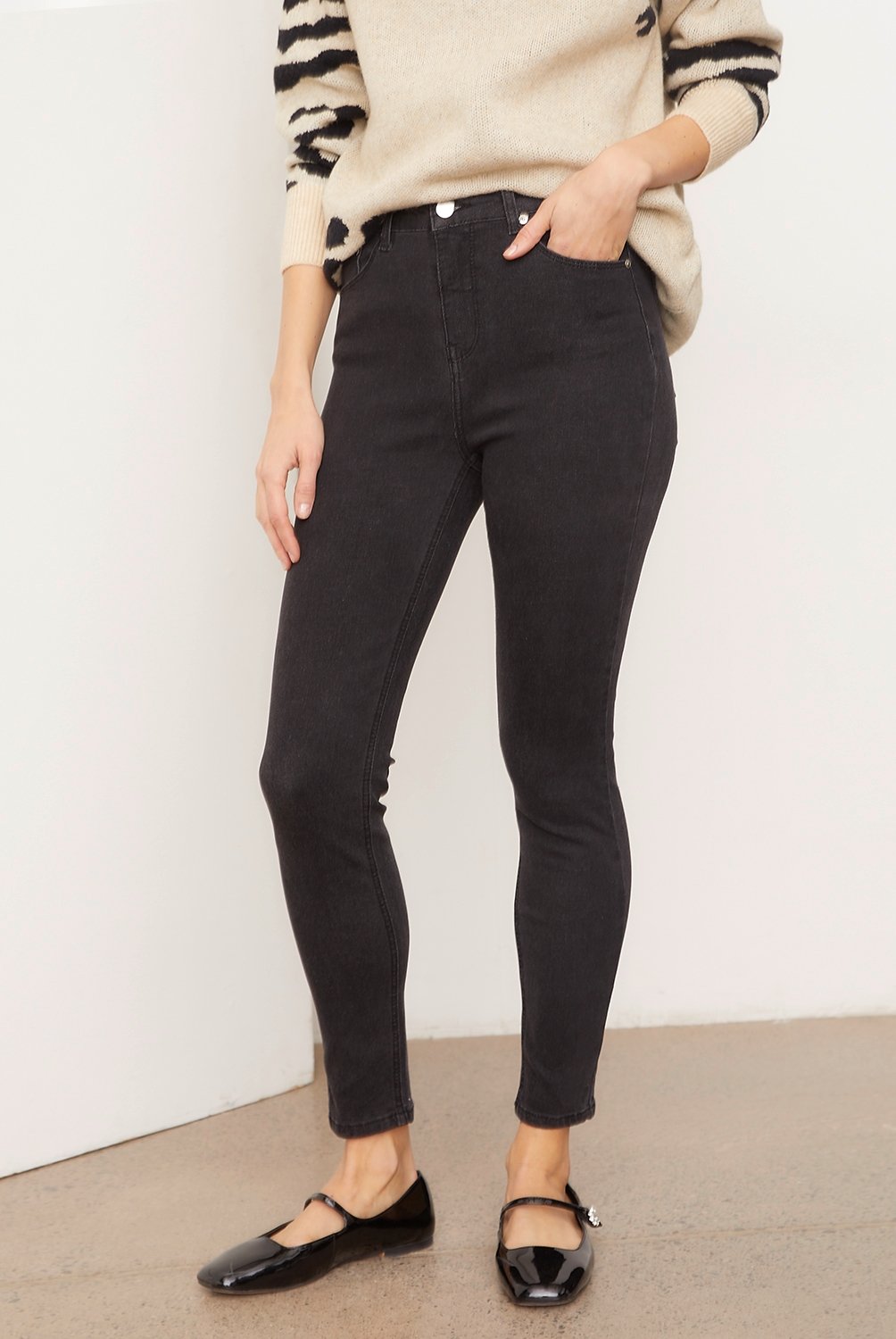 BASEMENT - Jeans Skinny Alto Mujer Algodón