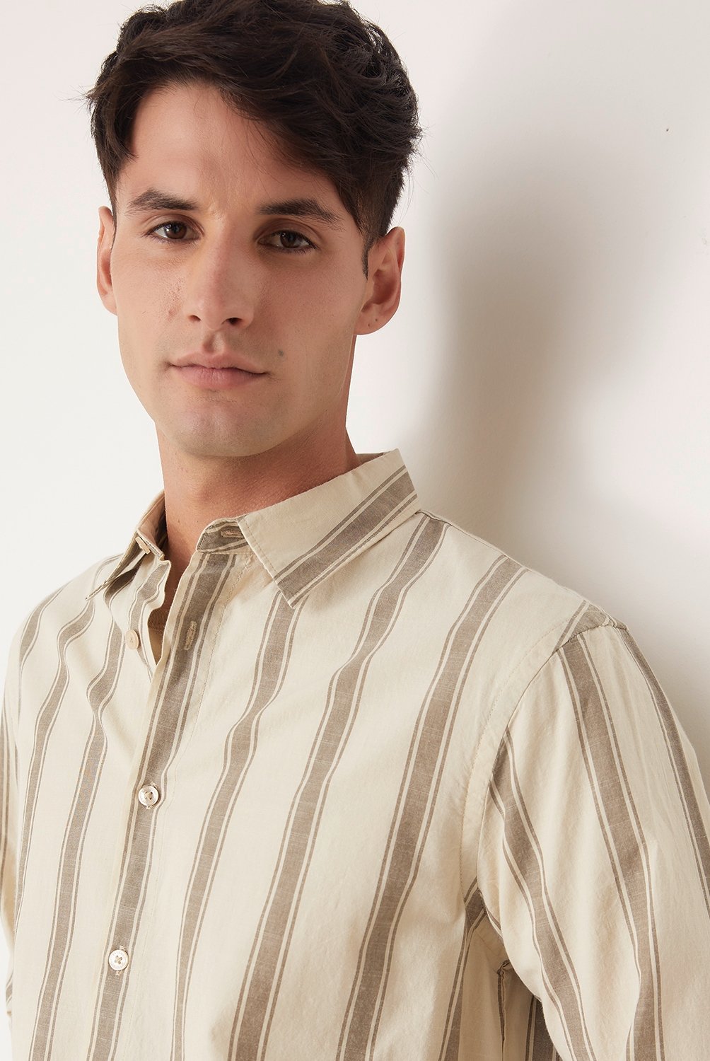 Icegrey Hombre Camisa De Lino De Manga Larga Camisas De La Playa