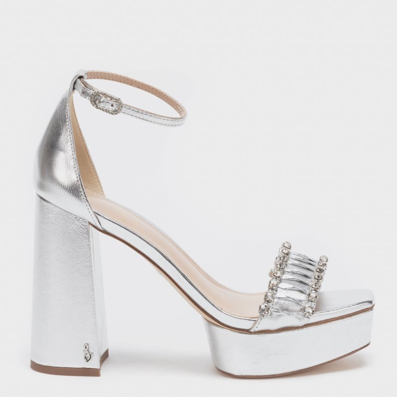 Sam Edelman Sandales à Talons Cachemire Pour Femme, Écru, 5