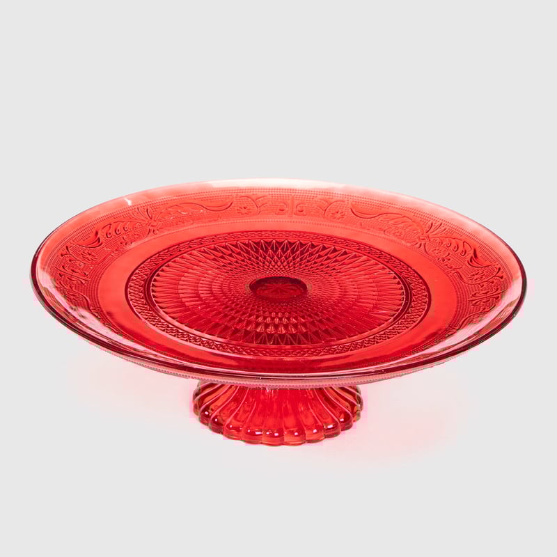 ROBERTA ALLEN Plato Torta C Pie Labrado Rojo 30 Cm Roberta Allen falabella