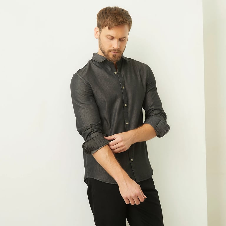 Camisa Para Hombre Casamoda - Cuello Kent, Sin Planchar, Ajuste Moderno, Con Bolsillo