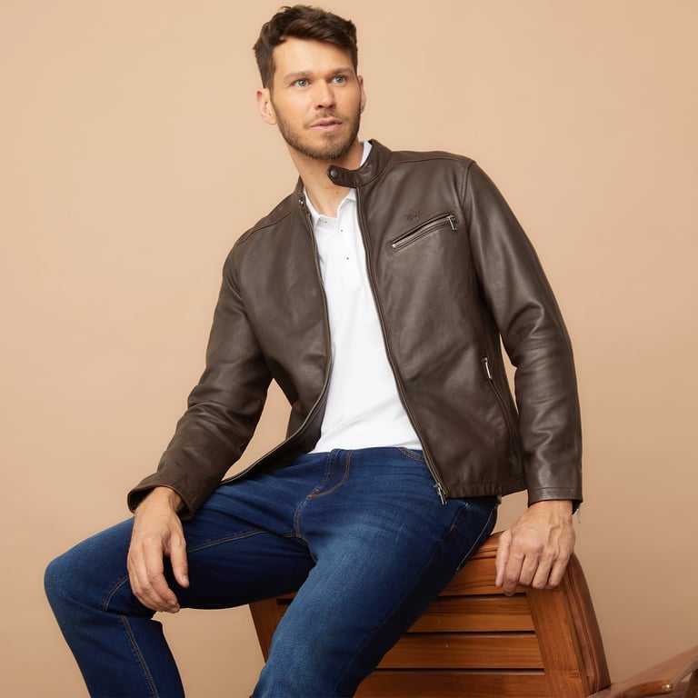 Chaqueta De Cuero Hombre La Martina